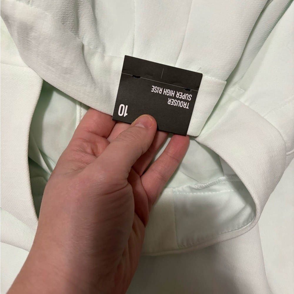 Elegant pale mint 2 pc Women's pant suit combo Jacket/pants from EXPRESS! BNWT!! - Picture 6 of 12